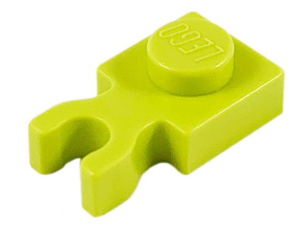Plate Special 1 x 1 with Clip Vertical [Thick U Clip] in Medium Lime