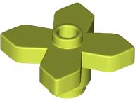 Plant, Flower 2 x 2 Leaves - Angular in Medium Lime