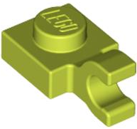 Plate Special 1 x 1 with Clip Horizontal [Thick U Clip] in Medium Lime