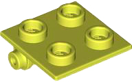 Hinge Brick 2 x 2 Top Plate Thin in Medium Lime