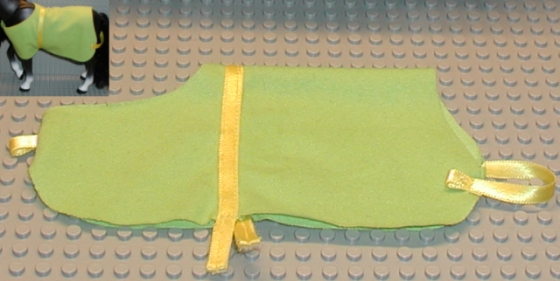 Scala, Animal / Creature Accessory, Horse Blanket with Cloth Ribbon in Medium Lime