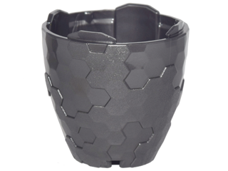 Pod, Elongated, Half, Alien 2 x 4 x 4 in Pearl Dark Gray