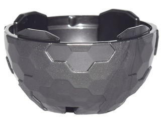 Pod, Round, Half, Alien 2 x 4 x 2 in Pearl Dark Gray