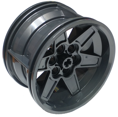 Wheel 56 x 34 Technic Racing Medium with 6 Pin Holes in Pearl Dark Gray