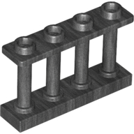 Fence Spindled 1 x 4 x 2 [4 Top Studs] in Pearl Dark Gray