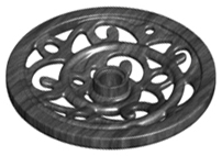Ornate Carriage Wheel [43.2mm] in Pearl Dark Gray