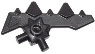 Weapon Blade with Spikes and Two Bars in Pearl Dark Gray