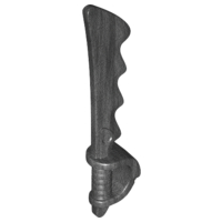 Weapon Sword / Cutlass Serrated with Skull Hand Guard in Pearl Dark Gray