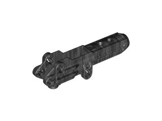 Large Figure Weapon Gun, Body with Hole on Side in Pearl Dark Gray