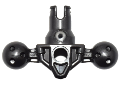 Large Figure Skeletal, Connector with 2 Ball Joints in Pearl Dark Gray