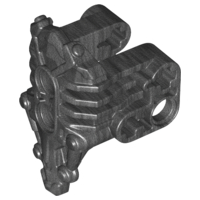 Large Figure Torso, Armor Uniter with 2 Pin Holes on Front, Axle and Pin Holes on Sides in Pearl Dark Gray