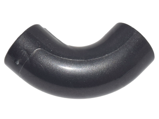 Brick Round 1 x 1 diameter Tube with 90 Degree Elbow (2 x 2 x 1) and Axle Holes (Crossholes) at each end in Pearl Dark Gray