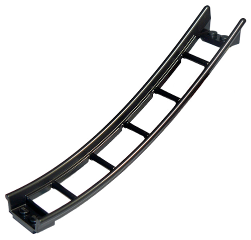 Vehicle Track, Roller Coaster Ramp Large Lower Part, 6 Bricks Elevation in Pearl Dark Gray
