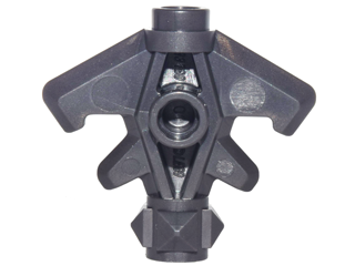 Weapon Axe Head with 4 Blades, Spikes and 3 Hollow Studs in Pearl Dark Gray