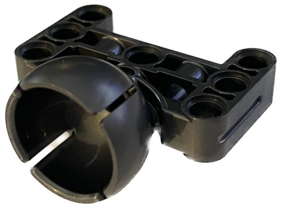 Technic Beam 3 x 5 with Ball And Castor Joint in Pearl Dark Gray