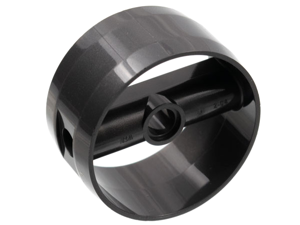 Technic Cylinder 4 x 4 with Pin Holes and Centre Bar, Closed Sides on Bar in Pearl Dark Gray