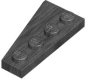 Wedge Plate 4 x 2 Right in Pearl Dark Gray