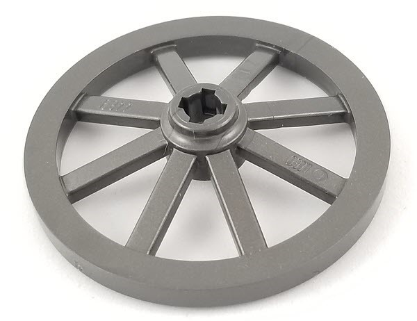 Wheel Wagon Large (33mm D.), hole notched for wheels holder pin in Pearl Dark Gray