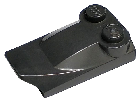 Brick Wedged, Curved 2 x 3 x 2/3 Two Studs, Wing End in Pearl Dark Gray