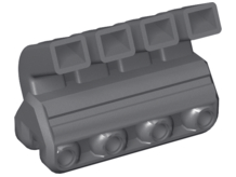 Engine, Technic RC Car Quadruple Pipe in Pearl Dark Gray
