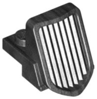 Grille 1 x 2 x 2 2/3 Sloping in Pearl Dark Gray