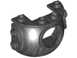 Brick Special Cauldron Half 2 x 4 x 2 2/3 in Pearl Dark Gray