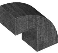 Brick Curved 1 x 2 x 1 2/3 with 1 Cutout in Pearl Dark Gray