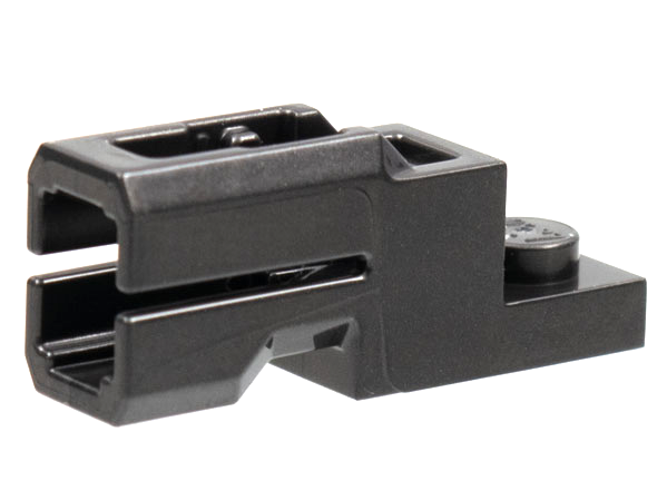 Launcher, Plate Special 1 x 2 with Mini Blaster Square in Pearl Dark Gray