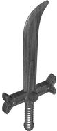 Weapon Sword, Curve with Wide Hilt in Pearl Dark Gray