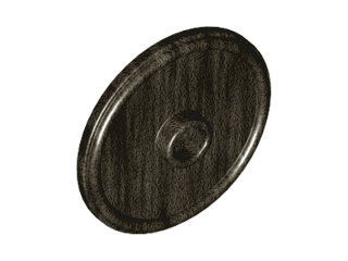 Shield Round with Stud and Raised Rim [Plain] in Pearl Dark Gray
