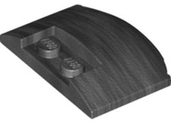 Brick Round 3 x 4 x 2/3 Triple Curved with 2 Sunk Studs in Pearl Dark Gray