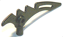 Weapon Scythe / Crescent Blade Serrated with Bar in Pearl Dark Gray