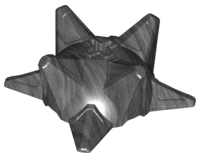 Large Figure Weapon Spiked Ball, Half in Pearl Dark Gray
