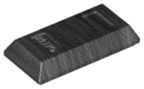 Tile Special 1 x 2 with Sloped Walls AKA Money / Gold Bar [Ingot] in Pearl Dark Gray