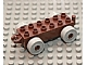Duplo Car Base 2 x 6 with Light Gray Wheels and Open Hitch End in Brown