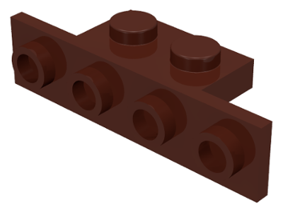 Bracket 1 x 2 - 1 x 4 [Square Corners] in Brown