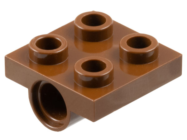 Plate Special 2 x 2 with 1 Pin Hole [Split Underside Ribs] in Brown