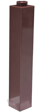 Brick 1 x 1 x 5 with Blocked Open or Hollow Stud in Brown