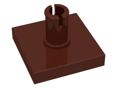 Tile Special 2 x 2 with Top Pin in Brown