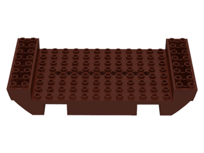 Boat Hull Section, Large Middle 8 x 16 x 2 1/3 with 8 or 9 Holes in Brown