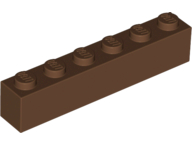 Brick 1 x 6 in Brown