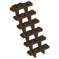 Stairs 7 x 4 x 6 Straight Open in Brown