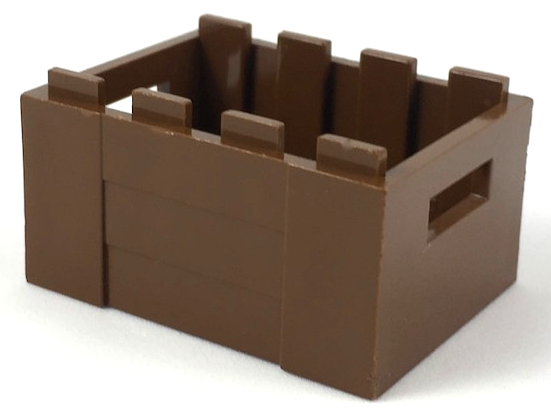 Box / Crate with Handholds 3 x 4 x 1 2/3 in Brown