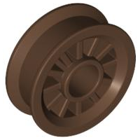 Wheel Spoked 2 x 2 with Pin Hole in Brown