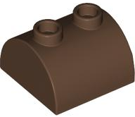 Brick Curved 2 x 2, Two Top Studs in Brown