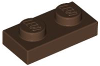 Plate 1 x 2 in Brown