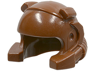 Helmet with Breathing Apparatus and Headlights in Brown