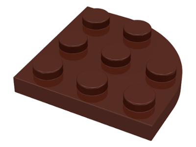 Plate Round Corner 3 x 3 in Brown