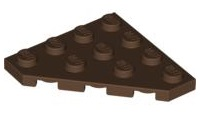 Wedge Plate 4 x 4 Cut Corner in Brown