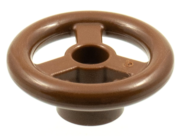 Steering Wheel Small, 2 x 2 in Brown